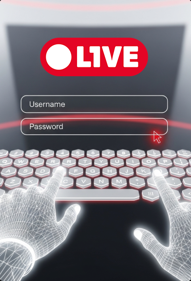 Erstmaliger Login in der L1VE-App auf deiner VR-Brille (Vorgehensweise bei Meta und Apple identisch)